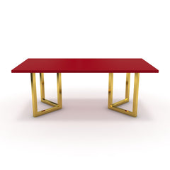Étkezőasztal - Indra arany lábbal - Chilli piros, méret: 200x100