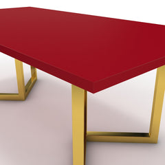 Étkezőasztal - Indra arany lábbal - Chilli piros, méret: 200x100