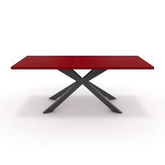 Étkezőasztal - Jama fekete lábbal - Chilli piros, méret: 200x100