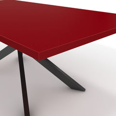 Étkezőasztal - Jama fekete lábbal - Chilli piros, méret: 200x100