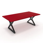 Étkezőasztal - Mandira fekete lábbal - Chilli piros, méret: 200x100