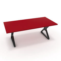 Étkezőasztal - Mandira fekete lábbal - Chilli piros, méret: 200x100