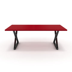Étkezőasztal - Mandira fekete lábbal - Chilli piros, méret: 200x100