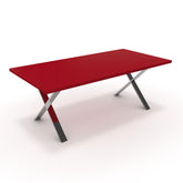 Étkezőasztal - Préma króm lábbal - Chilli piros, méret: 200x100