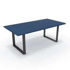 Étkezőasztal - Antara fekete lábbal - Tiroli kék, méret: 200x100