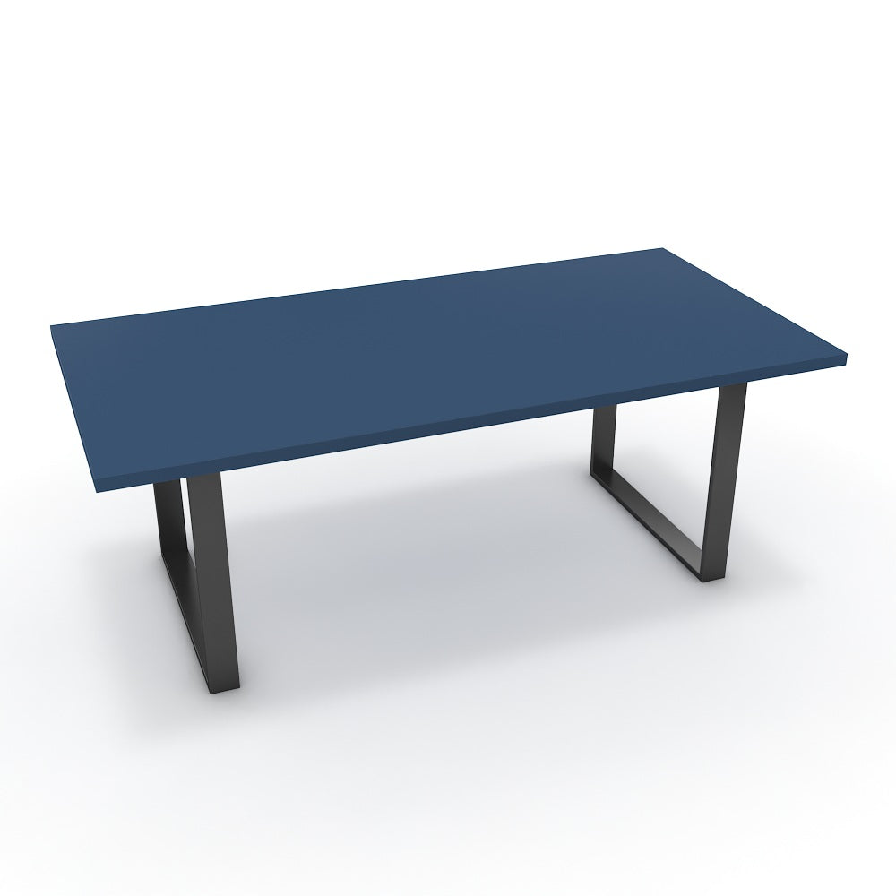 Étkezőasztal - Antara fekete lábbal - Tiroli kék, méret: 200x100