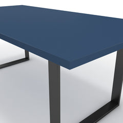 Étkezőasztal - Antara fekete lábbal - Tiroli kék, méret: 200x100