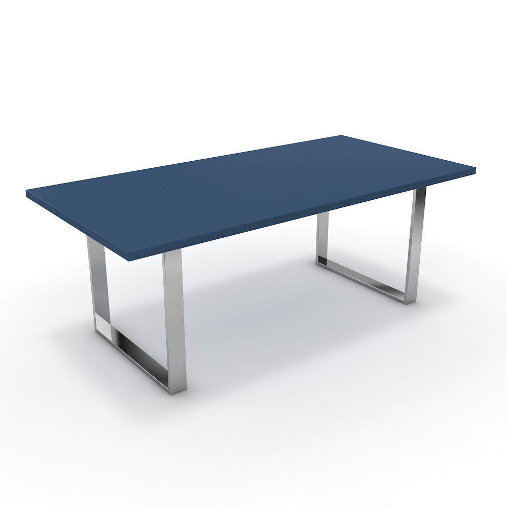 Étkezőasztal - Antara króm lábbal - Tiroli kék, méret: 200x100