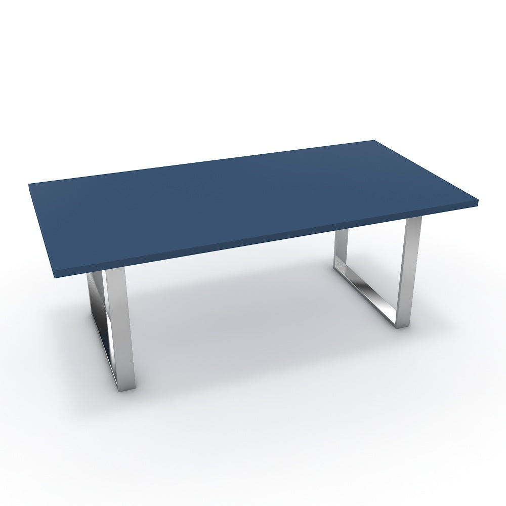 Étkezőasztal - Antara króm lábbal - Tiroli kék, méret: 200x100