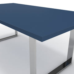 Étkezőasztal - Antara króm lábbal - Tiroli kék, méret: 200x100