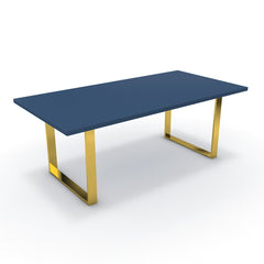 Étkezőasztal - Antara arany lábbal - Tiroli kék, méret: 200x100