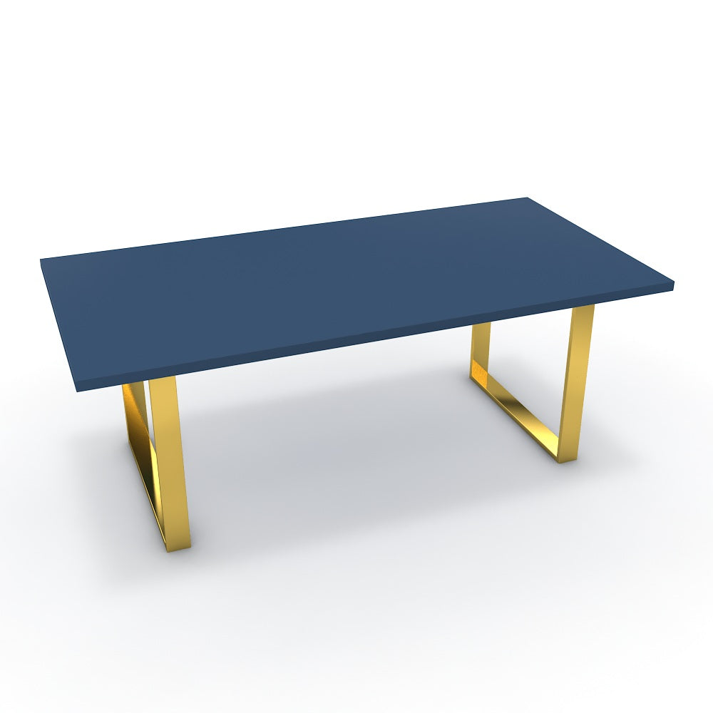 Étkezőasztal - Antara arany lábbal - Tiroli kék, méret: 200x100
