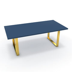 Étkezőasztal - Antara arany lábbal - Tiroli kék, méret: 200x100