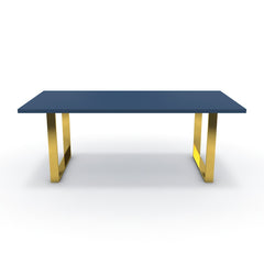 Étkezőasztal - Antara arany lábbal - Tiroli kék, méret: 200x100