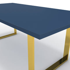 Étkezőasztal - Antara arany lábbal - Tiroli kék, méret: 200x100