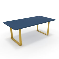 Étkezőasztal - Antara festett arany lábbal - Tiroli kék, méret: 200x100