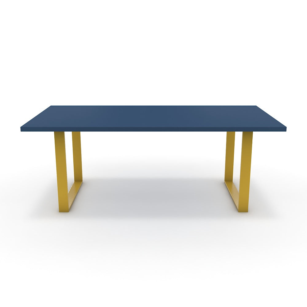 Étkezőasztal - Antara festett arany lábbal - Tiroli kék, méret: 200x100