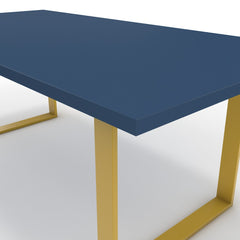 Étkezőasztal - Antara festett arany lábbal - Tiroli kék, méret: 200x100