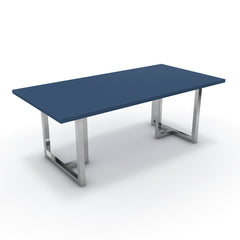 Étkezőasztal - Asara króm lábbal - Tiroli kék, méret: 200x100