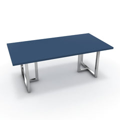 Étkezőasztal - Asara króm lábbal - Tiroli kék, méret: 200x100