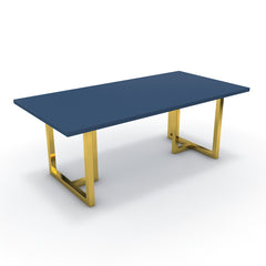 Étkezőasztal - Asara arany lábbal - Tiroli kék, méret: 200x100