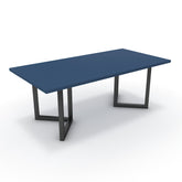 Étkezőasztal - Indra fekete lábbal - Tiroli kék, méret: 200x100