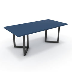 Étkezőasztal - Indra fekete lábbal - Tiroli kék, méret: 200x100