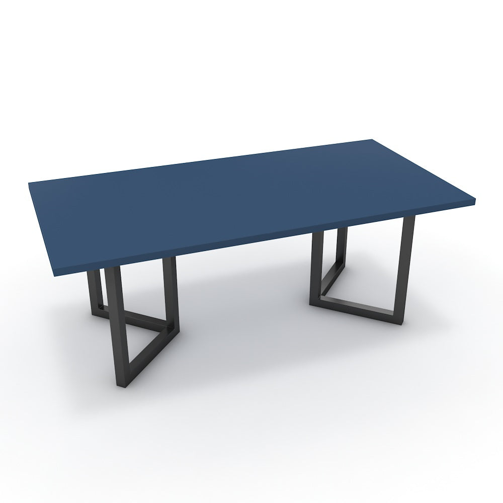 Étkezőasztal - Indra fekete lábbal - Tiroli kék, méret: 200x100