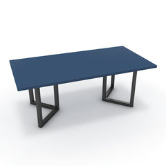 Étkezőasztal - Indra fekete lábbal - Tiroli kék, méret: 200x100