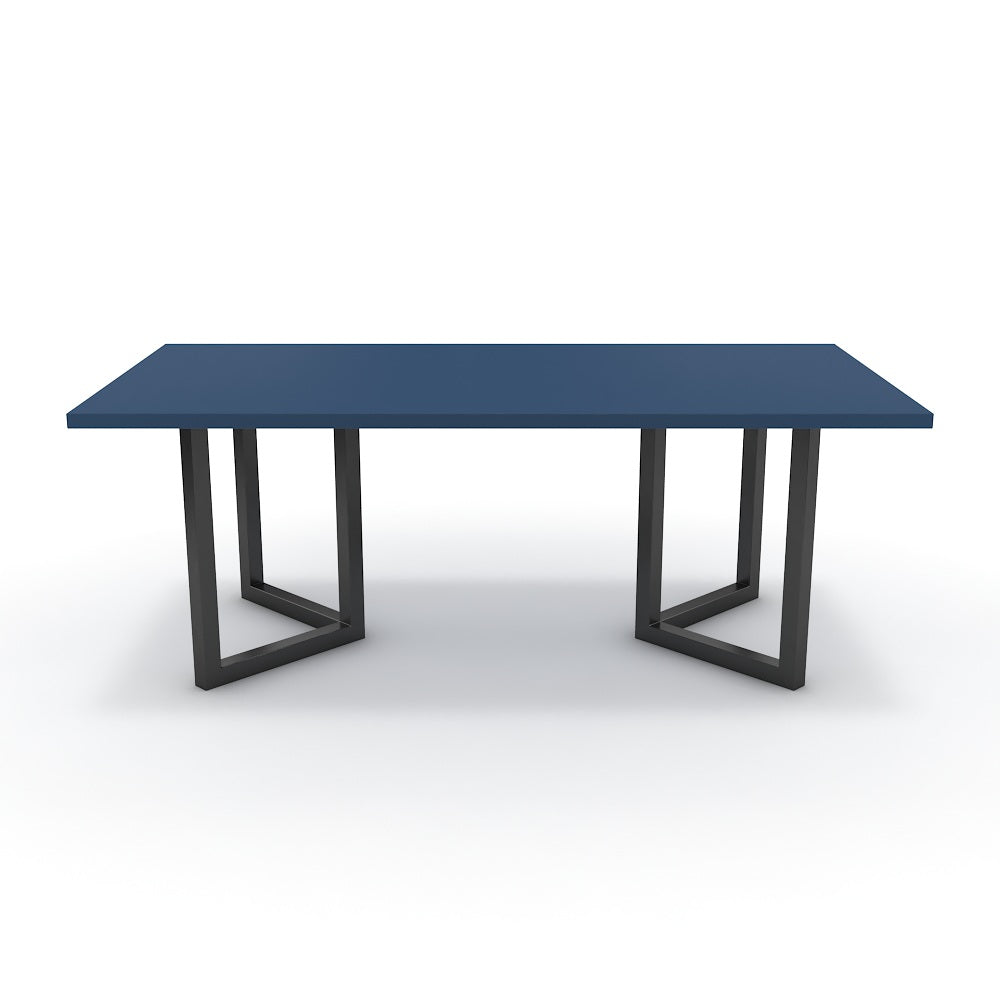 Étkezőasztal - Indra fekete lábbal - Tiroli kék, méret: 200x100