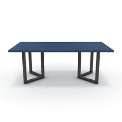 Étkezőasztal - Indra fekete lábbal - Tiroli kék, méret: 200x100