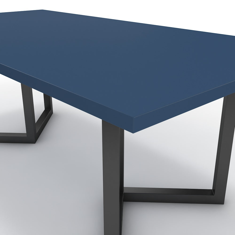 Étkezőasztal - Indra fekete lábbal - Tiroli kék, méret: 200x100