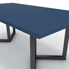 Étkezőasztal - Indra fekete lábbal - Tiroli kék, méret: 200x100