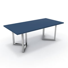 Étkezőasztal - Indra króm lábbal - Tiroli kék, méret: 200x100