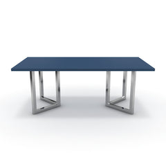 Étkezőasztal - Indra króm lábbal - Tiroli kék, méret: 200x100