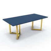 Étkezőasztal - Indra arany lábbal - Tiroli kék, méret: 200x100