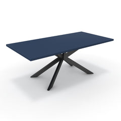 Étkezőasztal - Jama fekete lábbal - Tiroli kék, méret: 200x100