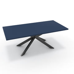 Étkezőasztal - Jama fekete lábbal - Tiroli kék, méret: 200x100