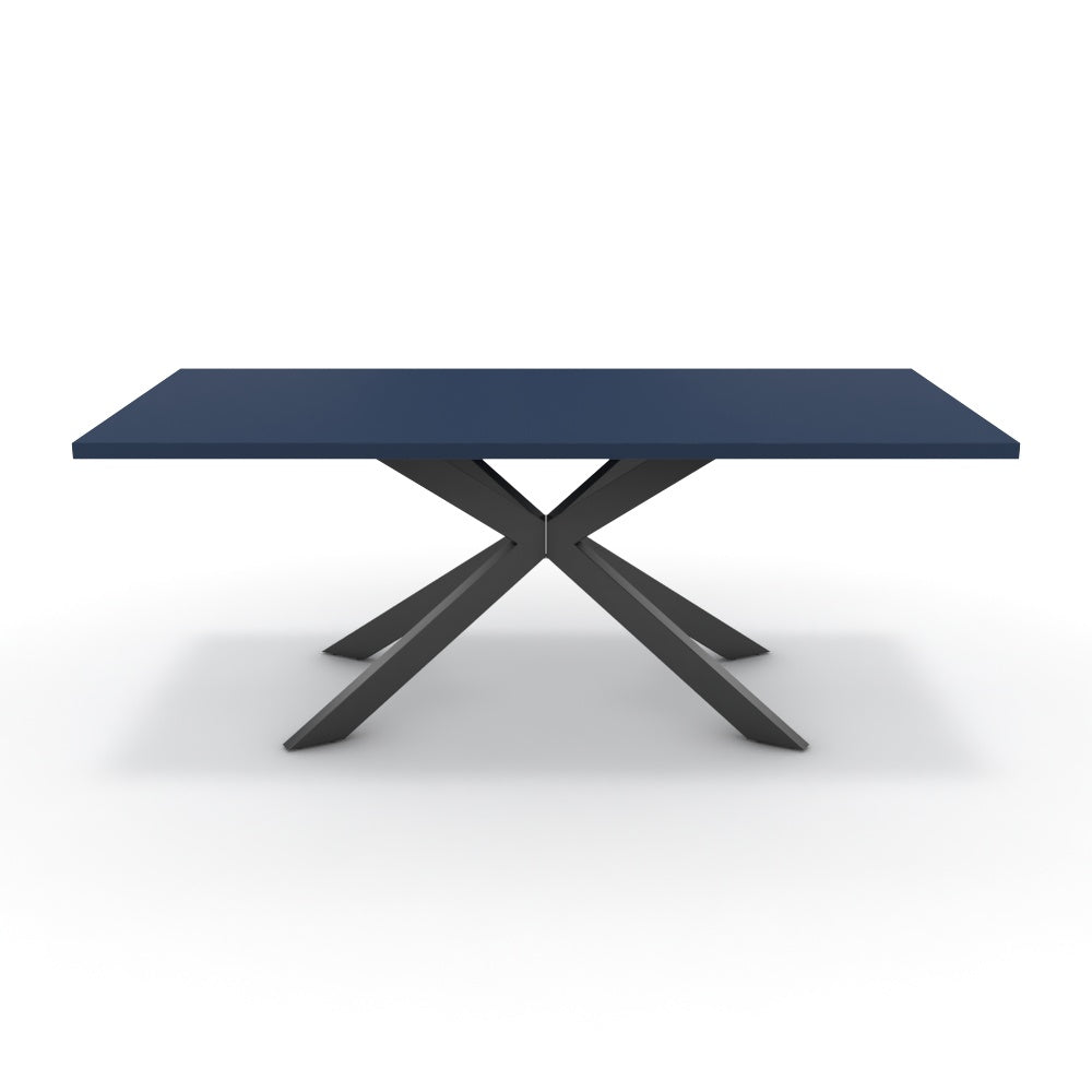 Étkezőasztal - Jama fekete lábbal - Tiroli kék, méret: 200x100