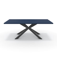 Étkezőasztal - Jama fekete lábbal - Tiroli kék, méret: 200x100