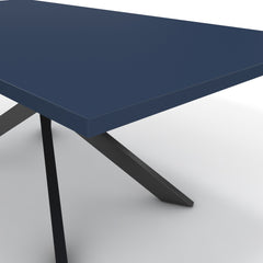 Étkezőasztal - Jama fekete lábbal - Tiroli kék, méret: 200x100