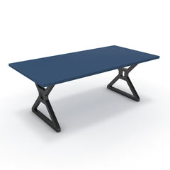 Étkezőasztal - Mandira fekete lábbal - Tiroli kék, méret: 200x100