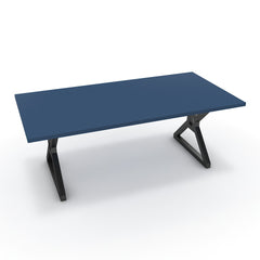 Étkezőasztal - Mandira fekete lábbal - Tiroli kék, méret: 200x100