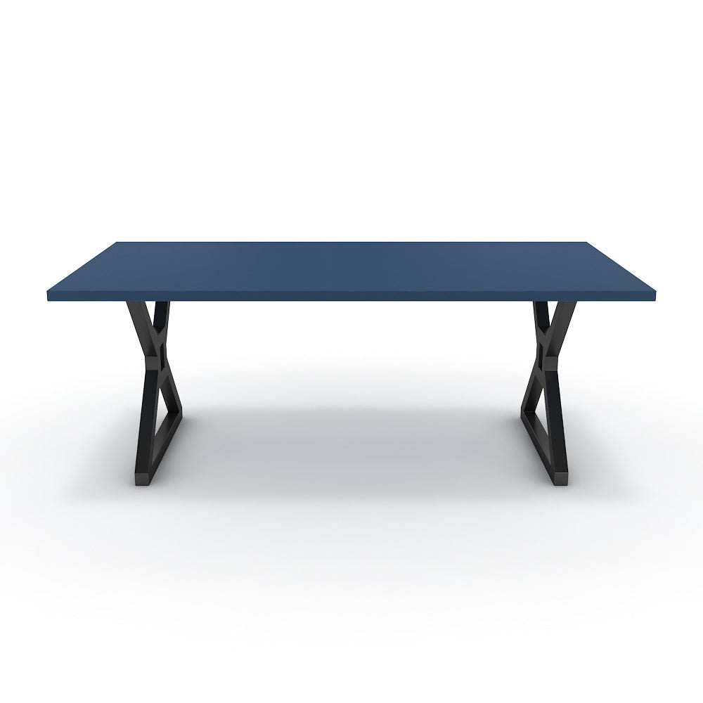 Étkezőasztal - Mandira fekete lábbal - Tiroli kék, méret: 200x100