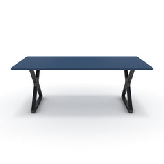 Étkezőasztal - Mandira fekete lábbal - Tiroli kék, méret: 200x100