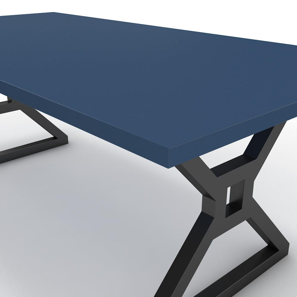 Étkezőasztal - Mandira fekete lábbal - Tiroli kék, méret: 200x100