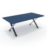 Étkezőasztal - Préma króm lábbal - Tiroli kék, méret: 200x100