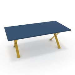 Étkezőasztal - Préma festett arany lábbal - Tiroli kék, méret: 200x100