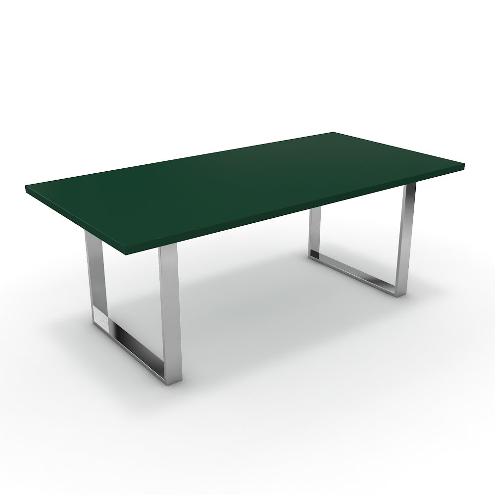 Étkezőasztal - Antara króm lábbal - Forest zöld, méret: 200x100