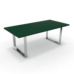 Étkezőasztal - Antara króm lábbal - Forest zöld, méret: 200x100